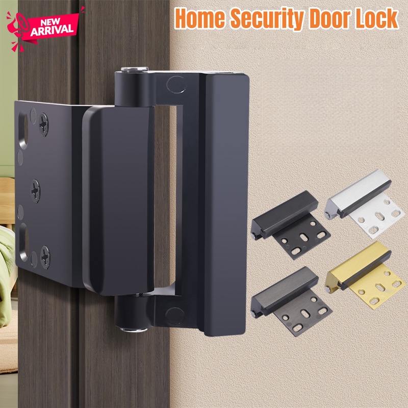 Aluminum Alloy Door Reinforcement Locks with Screw,Home Security Door Lock for Toddler,Childproof Door Lock,Night Lock,Door Stop