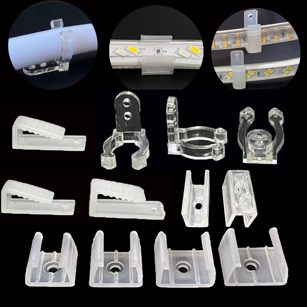 Neon Light Strip Connector LED Cable Organizer Clips Cable Management,Silicone Lights Bar Fixed Buckle,LED Lighting Accessories