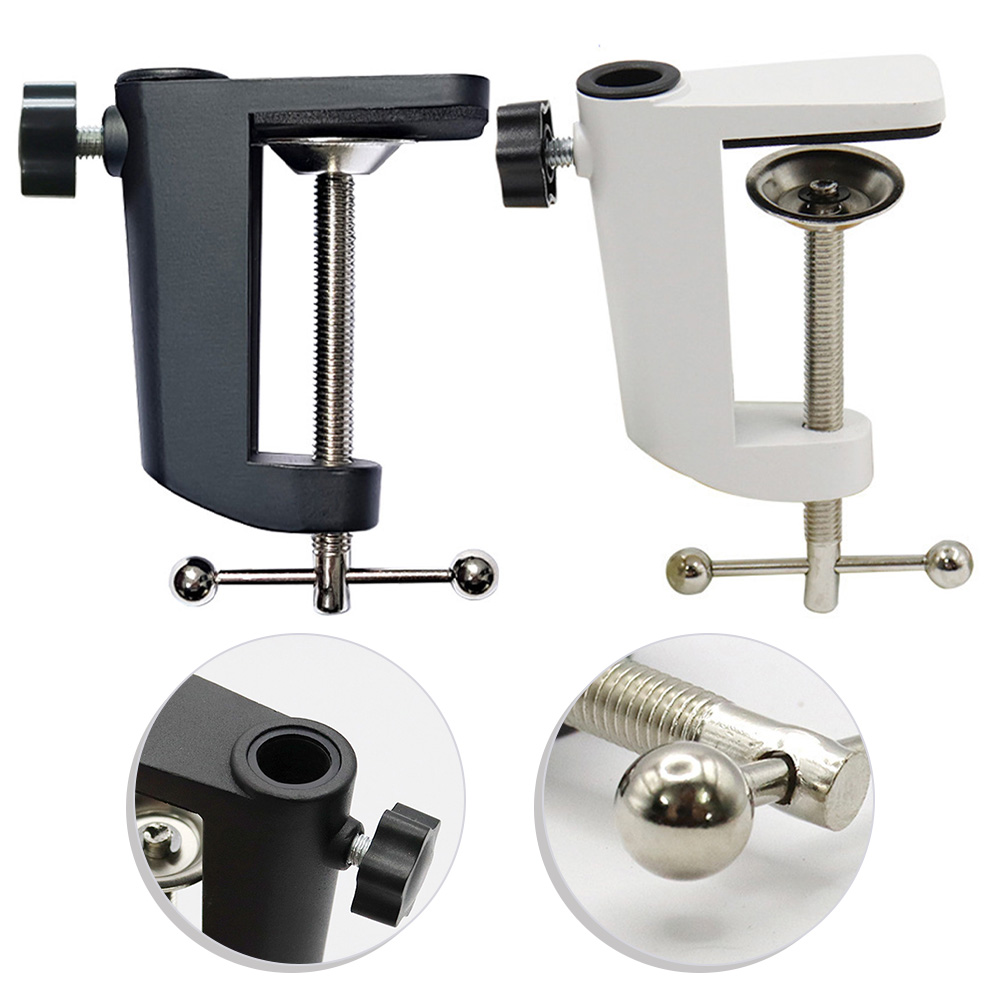 1pcs Desk Table Mount Clamp I-Shaped Fixed Clamp Bracket For Working Microphone Stands Replacement Part Desktop Clips