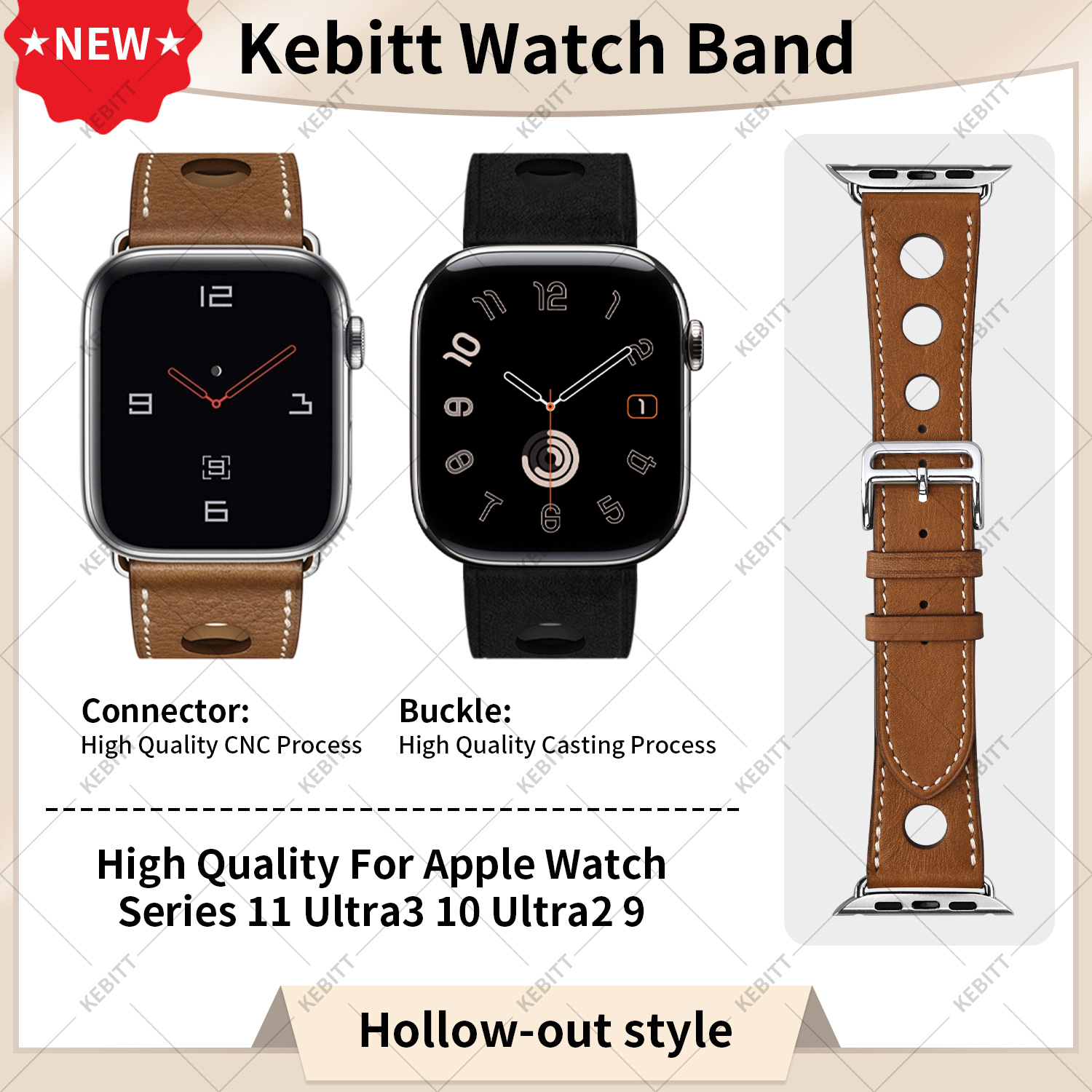 Kebitt High Quality Double Tour Band For Watch Series 10 9 8 7 6 Se 5 Iwatch Utral 2 1 Strap Fashion Women