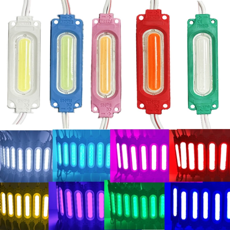 Wholesale 10PCS/lot 12V Multicolour LED Modules COB Light Backlight Shop Banner Waterproof IP65 Decorations Warm White