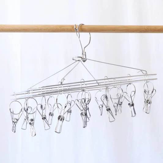 Stainless Steel Laundry Drying Hanger Laundry Clip Laundry Pinch 24 Pinch Sturdy And Durable Imported From Japan