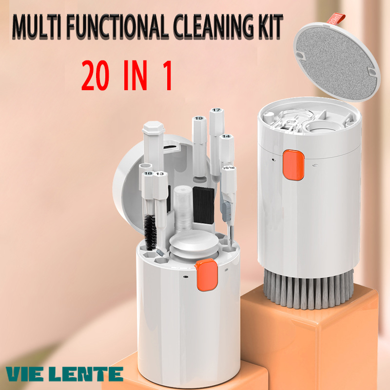 20-in-1 Cleaner Kit Computer Keyboard Brush Earphones Cleaning Pen Screen Cleaning Spray Bottle Cleaning Tools Keycap Puller Set