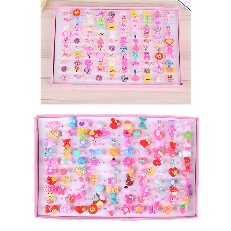 10Pcs Lovely Mixed Lots Cute Cartoon Children/Kids Resin Rings Jewelry Gift