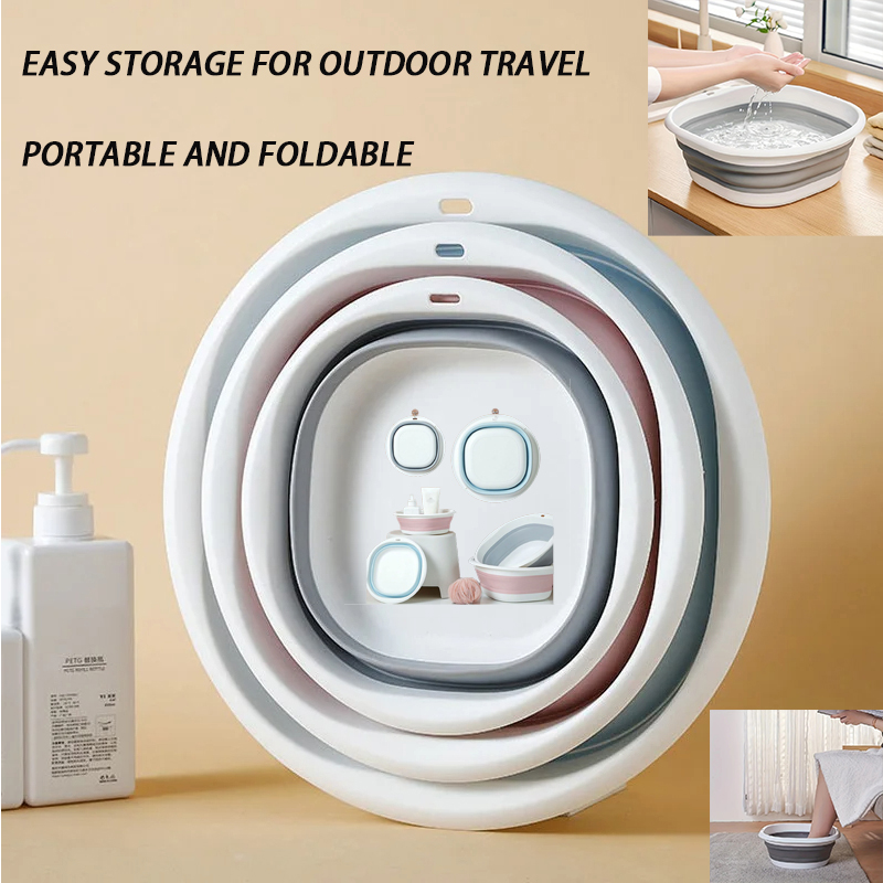 Portable Folding Basin Wash Basin Foot Basin Vegetable Basin Large Capacity Outdoor Travel Easy To Store Kitchen Bathroom