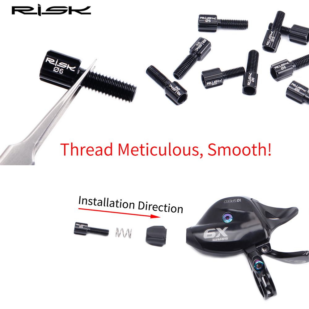 Risk 4pcs M5 M6 Bicycle Thumb Shifter Adjuster Screw Bolts MTB Road Bike Fine Tuning Bolts Brake Shift Adjust Screw