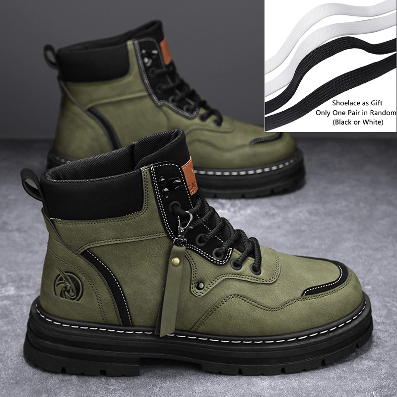 Classic platform boots Men Spring and Autumn High Top Versatile Casual Shoes Outdoor Thick soled Running Sports Shoes