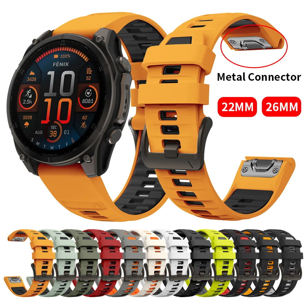QuickFit 22MM 26MM Silicone Strap For Fenix 8 E 7X 7 6 6XPRO 5 5XPLUS/Epix Pro Gen 2 51MM 47MM 1:1 Bracelet Watchbands