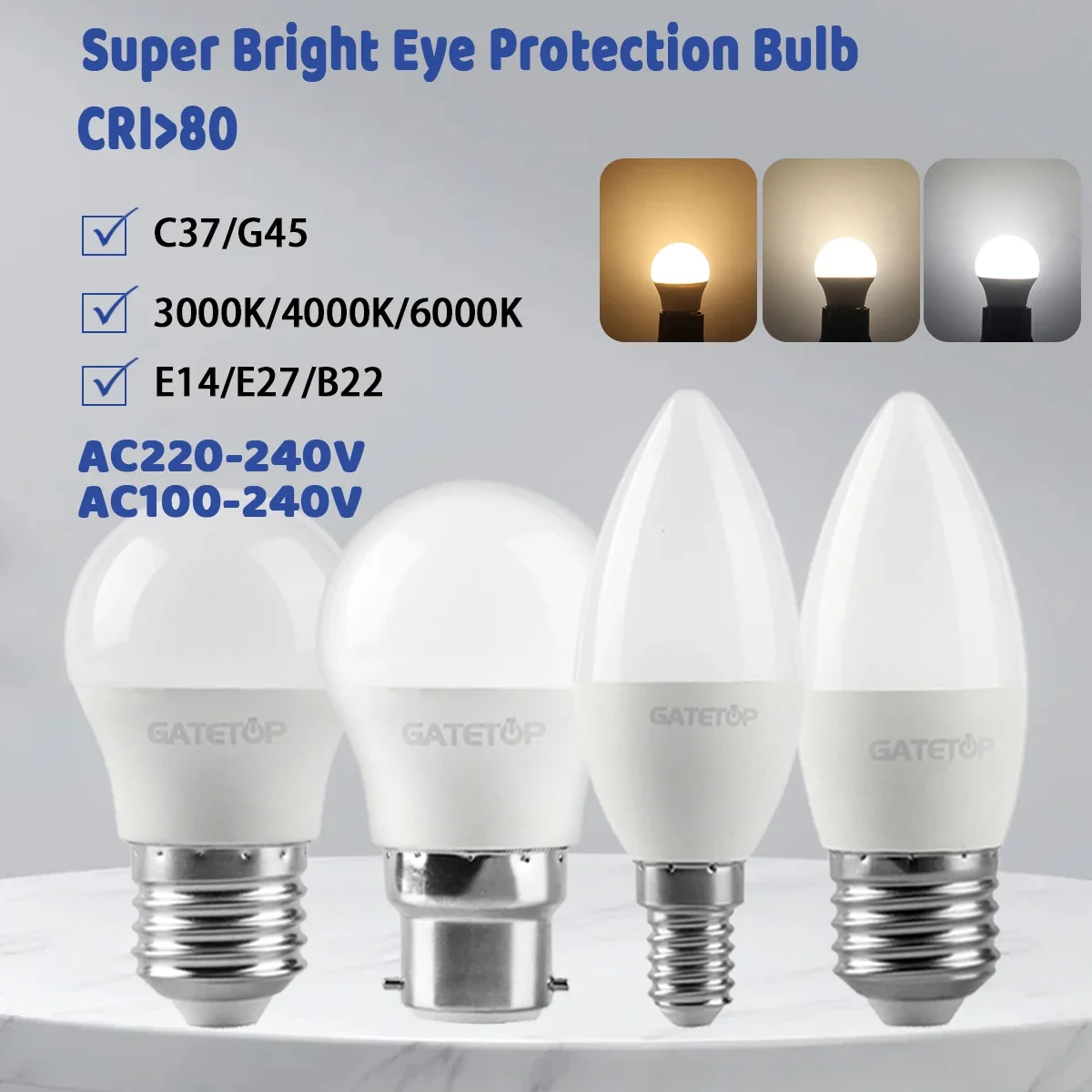 10Pcs LED Bulb E14 E27 B22 Lamp 6W AC220V 110V Lampara Warm Cold White 3000K 4000K No Flicker for Home Derec Bedroom Lights