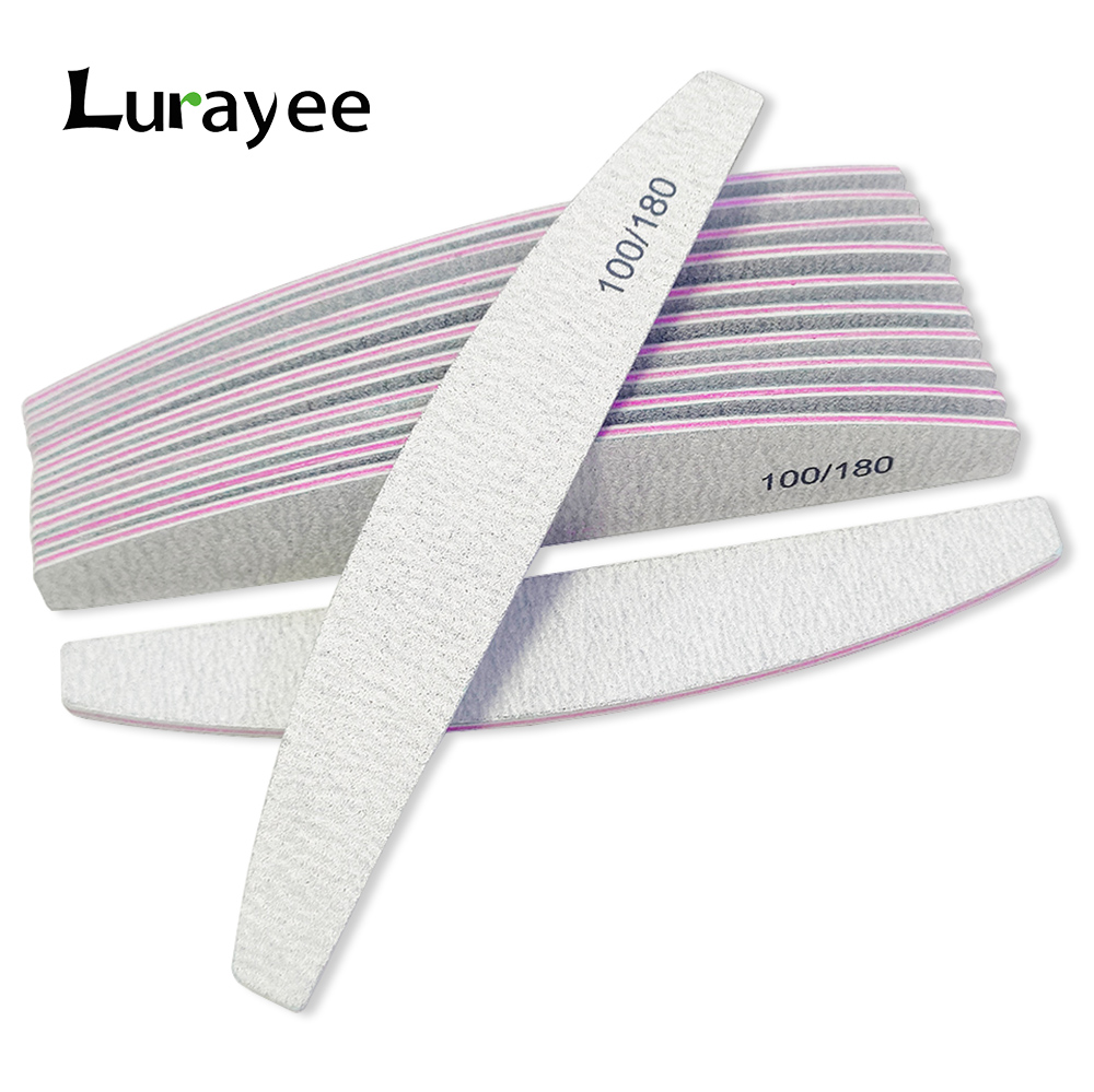 Professional Nail Art File Grey Buffer 100/180 Grit Curved Double Sided Sanding Block Grinding Toenail Files For Manicure