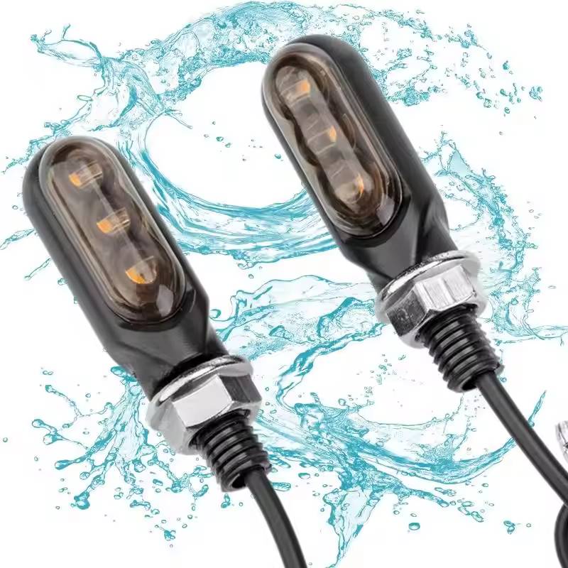 New 2 /4Pcs Motorcycle 3LED Mini Turn Signals Directional Indicators Motorcycle 12V Flashing Light Blinker Turn Signal Lamp