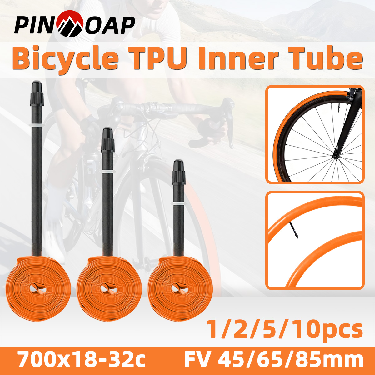 PINMOAP TPU Road Bicycle Inner Tube 700x18-32c Ultra Light Inner Tube Durable And Puncture Resistant Bicycle Riding Inner Tube