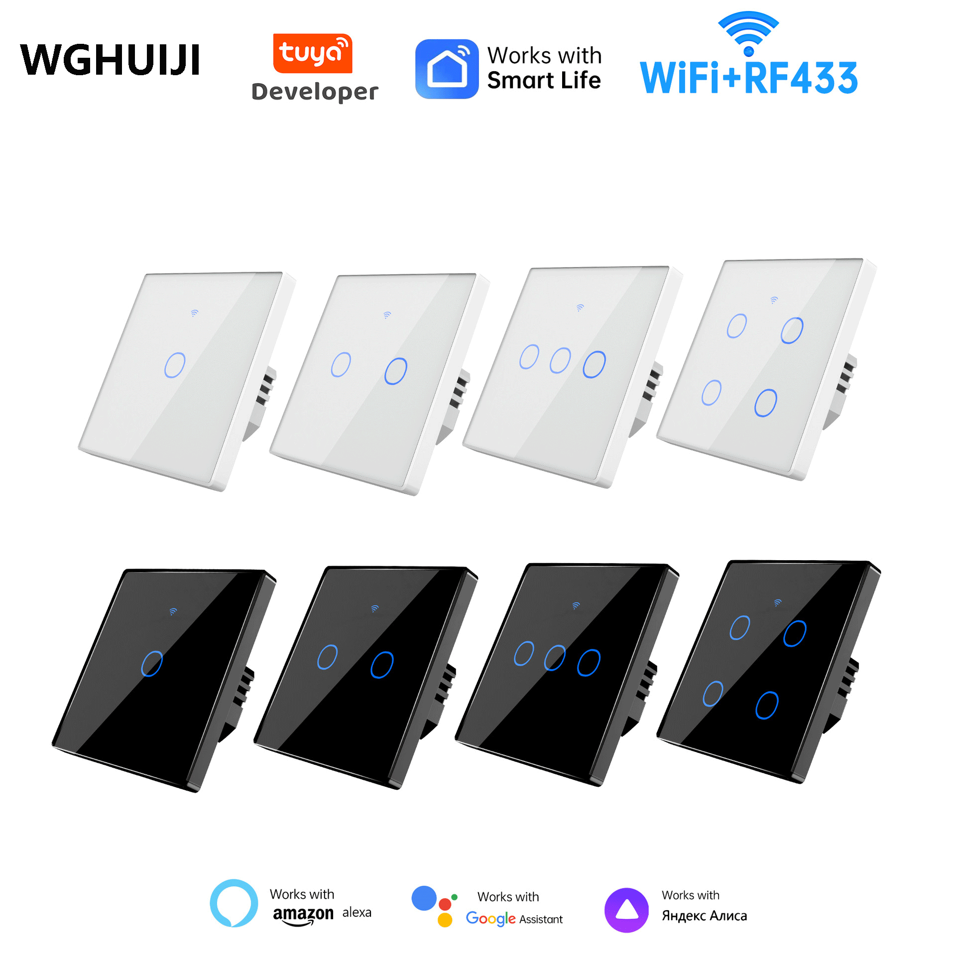 Wall Switches Tuya Smart Life Home House WiFi Wireless Remote Touch Sensor Control 86 Wifi Smart Switch Alexa Home