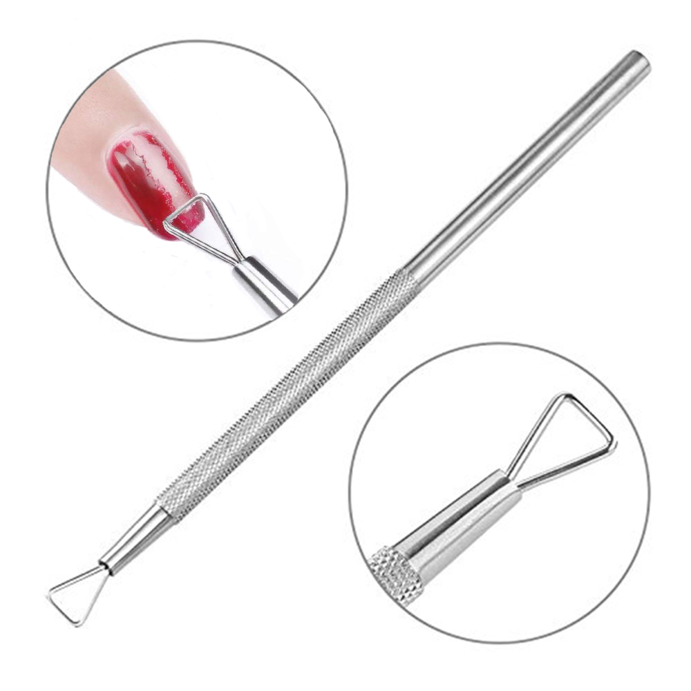 LULAA Stainless Triangle Cuticle Pusher Peeler for Gel Polish Remover Triangular Design Cuticle Peller Nail Tools Manicure