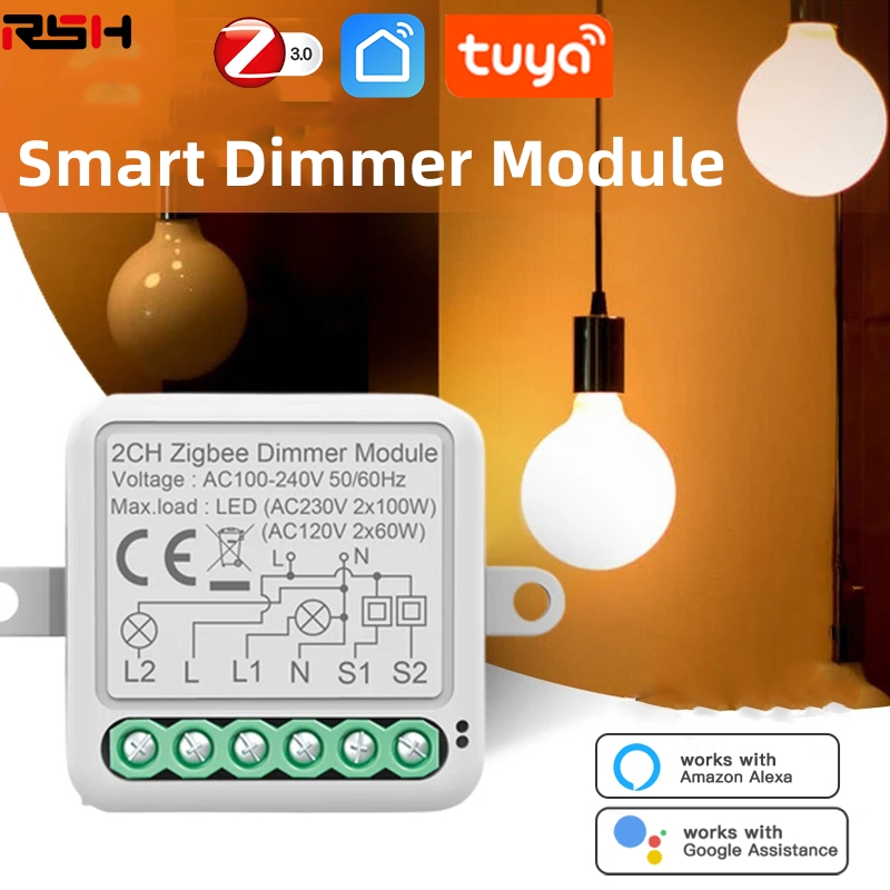 Tuya Wifi&ZigBee Smart Dimmer Switch Module 2 Way Dimmable Light Switch APP Remote Control Work With Alexa Home