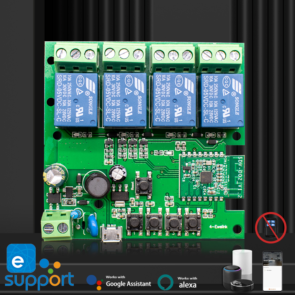 eWeLink Smart Wifi Relay Module On Off Controller 1/2/4CH 5V 12V 24V 220V APP Remote Control Light Switch Smart Home