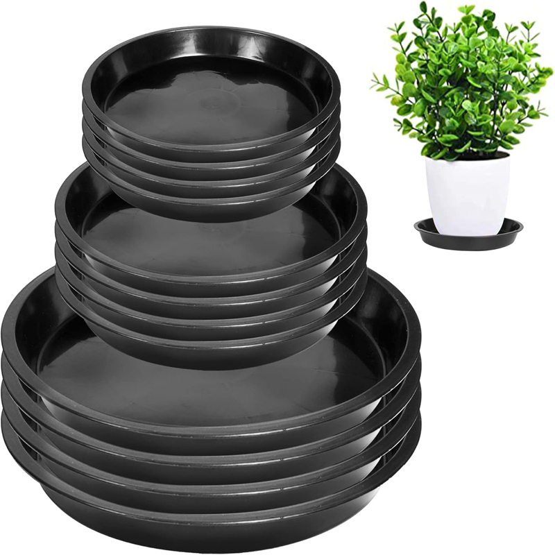 6 8 10 Inch Plant Saucer - 12 Pack Round Plant Tray Plastic Plant Drip Trays for Indoor Outdoor Garden Plants