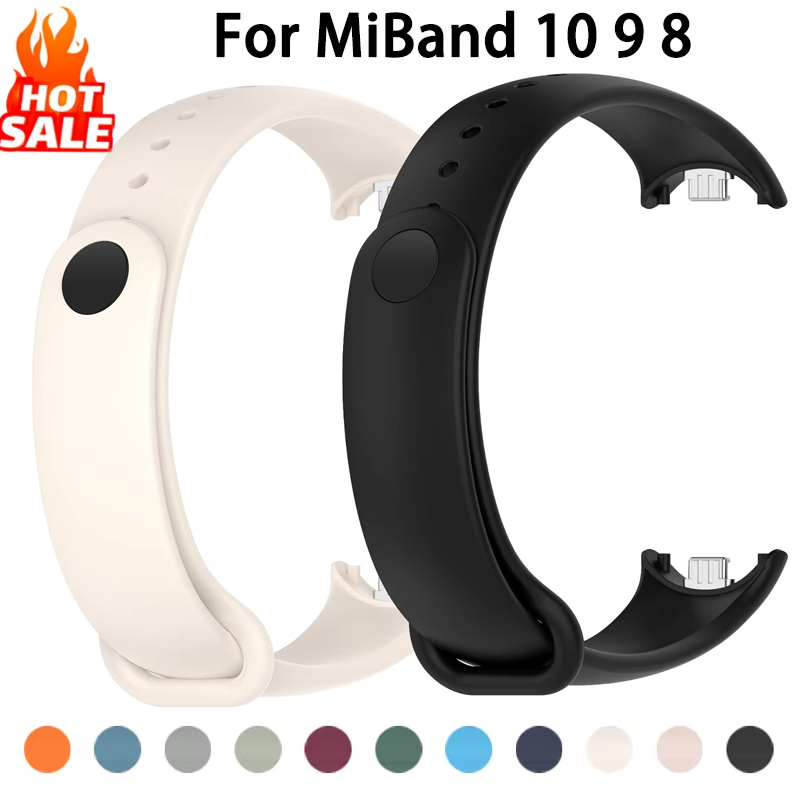 Silicone Strap for Mi Band 10 9 8 Strap Sport Bracelet pulseira Correas for Mi Band 9/8/10 Accessories