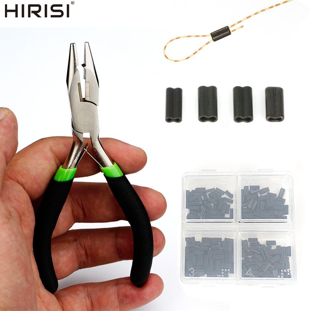 Hirisi Carp Fishing Combo Set Carbon-Steel Multifunctional Fishing Pliers Krimps Sleeves Chod Rig Crimping Tube Terminal Tackle