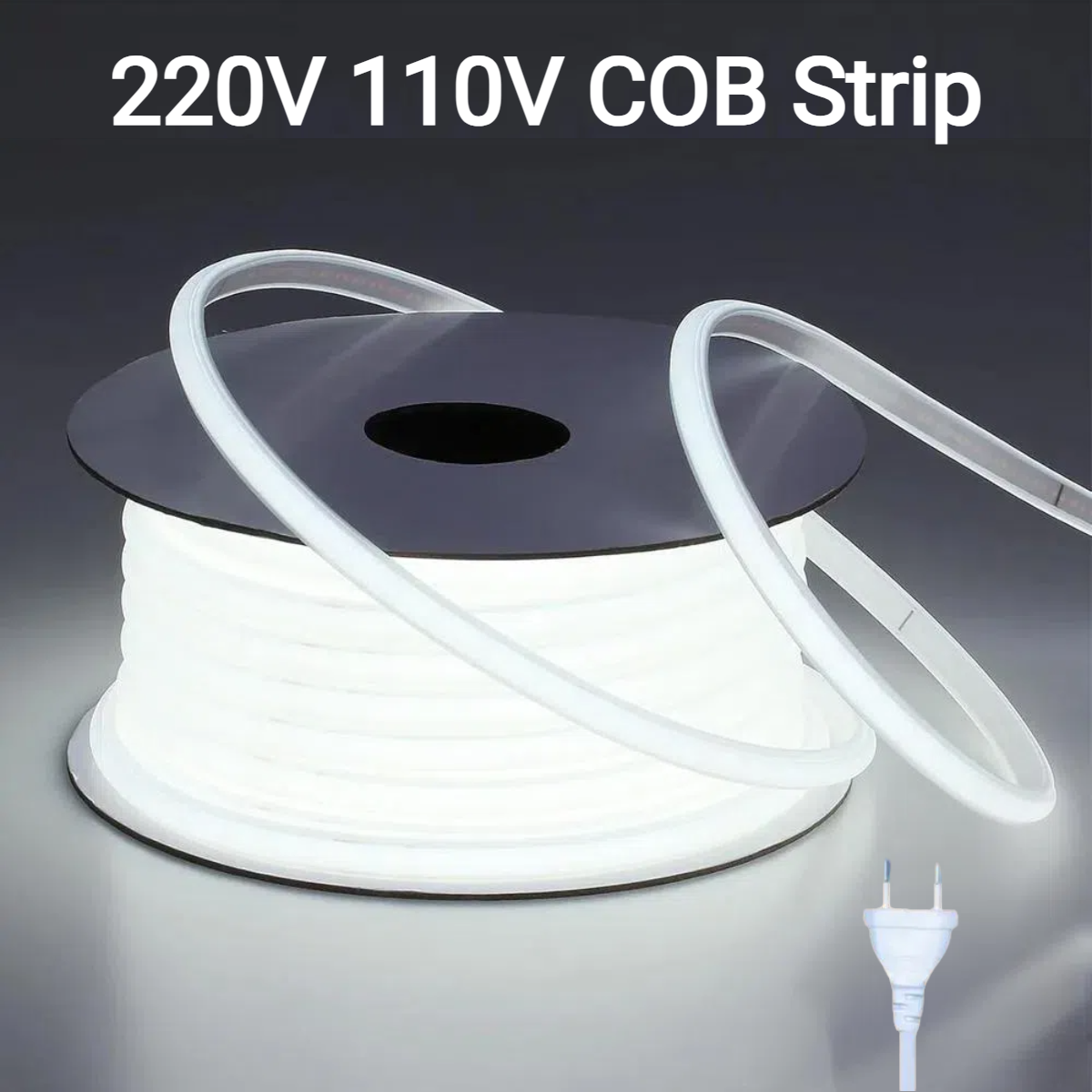 220V 110V Outdoor Waterproof COB LED Strip Light 288LEDs/M High Lumen 30M 20M For Garden Yard Villa Swimming Pool Billboard Deco