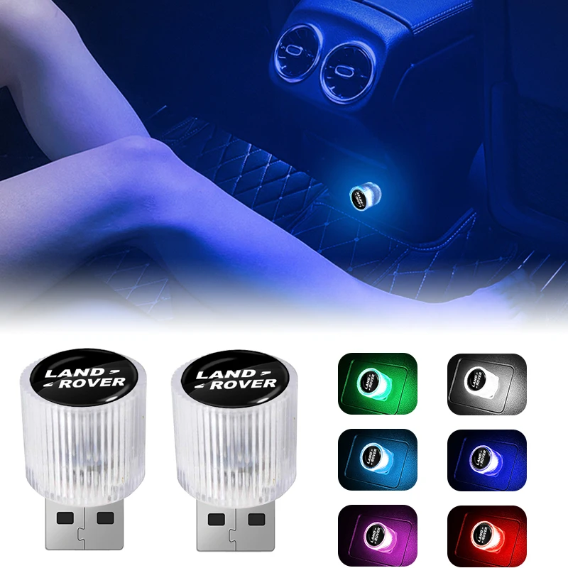1Pcs USB Car LED Light Auto Interior Atmosphere Light Emblem For Land Rover Defender Freelander Discovery 1 2 3 Evoque Range SV