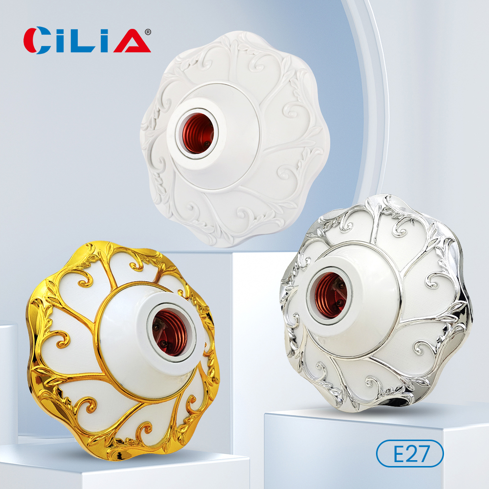 Cilia 1/2/4pcs E26/E27 Colored Pendant Lamp Holders - Round Fixed Base Socket,Suitable For European-Style ，Easy For Installation