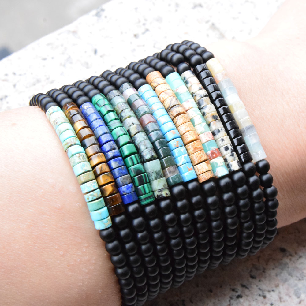 New Minimalist Colorful 4mm Bead Men'S Bracelet, Neutral Style Emperor Stone Agate Small Stone Bracelet, Women'S Valentine'S Day