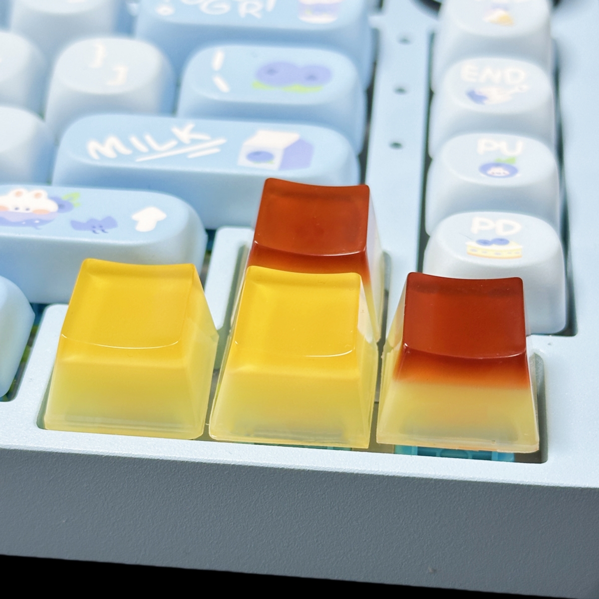 DIY Transparent Jelly Pudding Keycap Cute Cake Design ESC Keycaps for Mechanical Keyboard Resin Keycaps