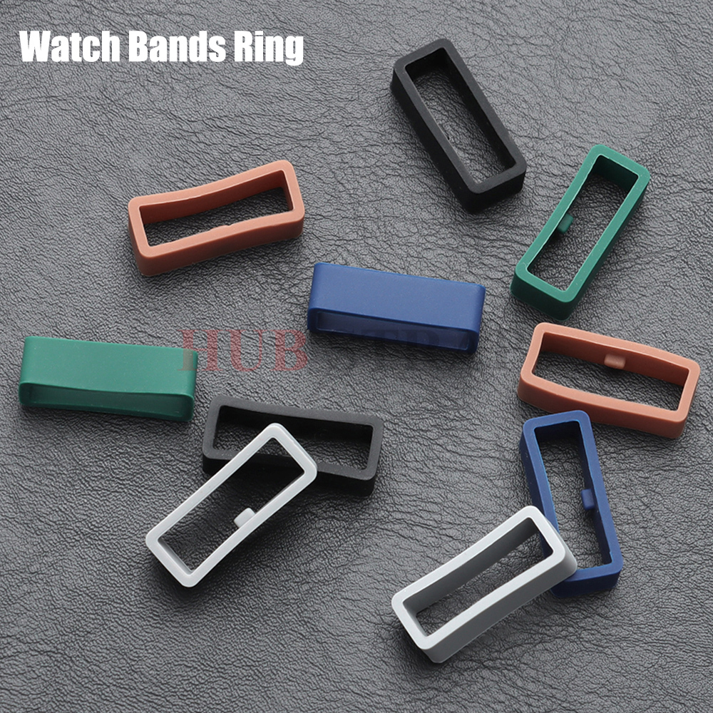 2pcs/lot Watchband Rings Replacement Silicone Watch Bands Loop Ring 16mm 18mm 20mm 22mm 24mm Watch Buckle Accessories