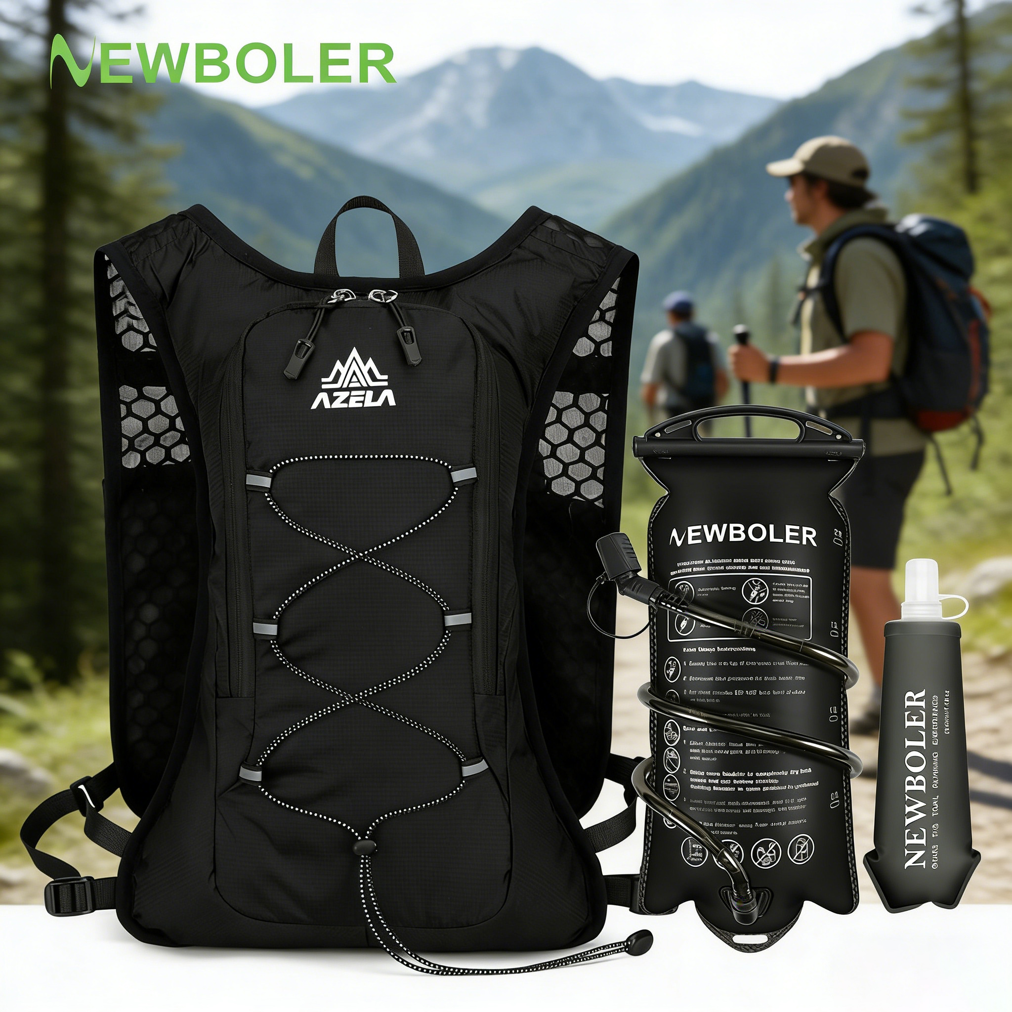 Running Hydration Vest Backpack Men Women Outdoor Sport Bag Trail Marathon Jogging Hiking Backpack Option Water Bag Flask