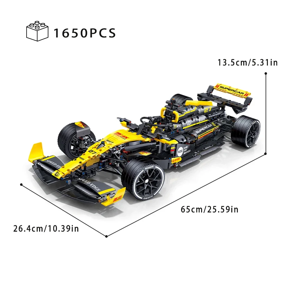 Technical STEM Learning Formula Racing Car MOC Building Blocks Bricks Sports Vehical Creative Model Assembly for Children