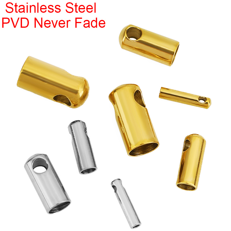 20pcs Stainless Steel Bracelet Clasps Necklace Hooks For 1 3 4 mm Cord PVD Never Fade End Connectors Findings Jewelry Making