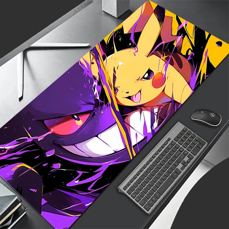 Purple Mouse Pad Large Gamer 900x40 P-pokemonS G-gengar Keyboard Desk Mouse Mat XL Carpet Tapis Souris Gaming PC Mousepad