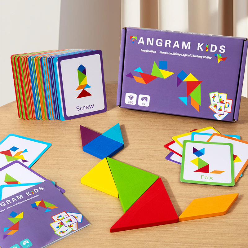 Hot Magnetic 3D Puzzle Geometric Shapes Tangram Jigsaw Board Kids Montessori Games Children Educational Wooden Toys