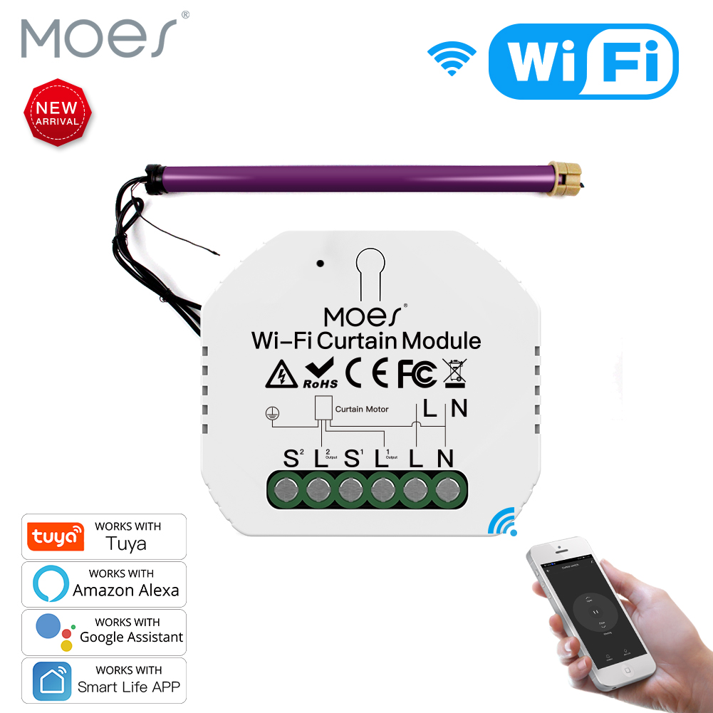 LoraTap Tuya Smart Life Curtain Blinds Roller Shutter Switch Relay Module App Remote Control Work with Alexa Assistant