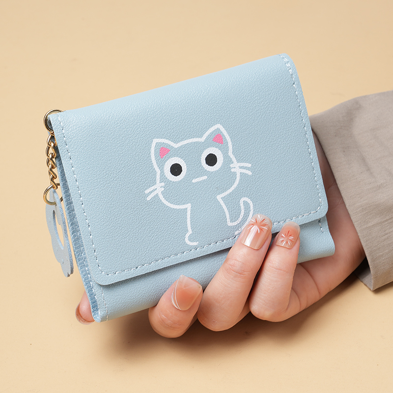 2027New Short-style Purse Female Fashion Small Student Pocket Purse Cute Large Capacity Multi-card Wallet