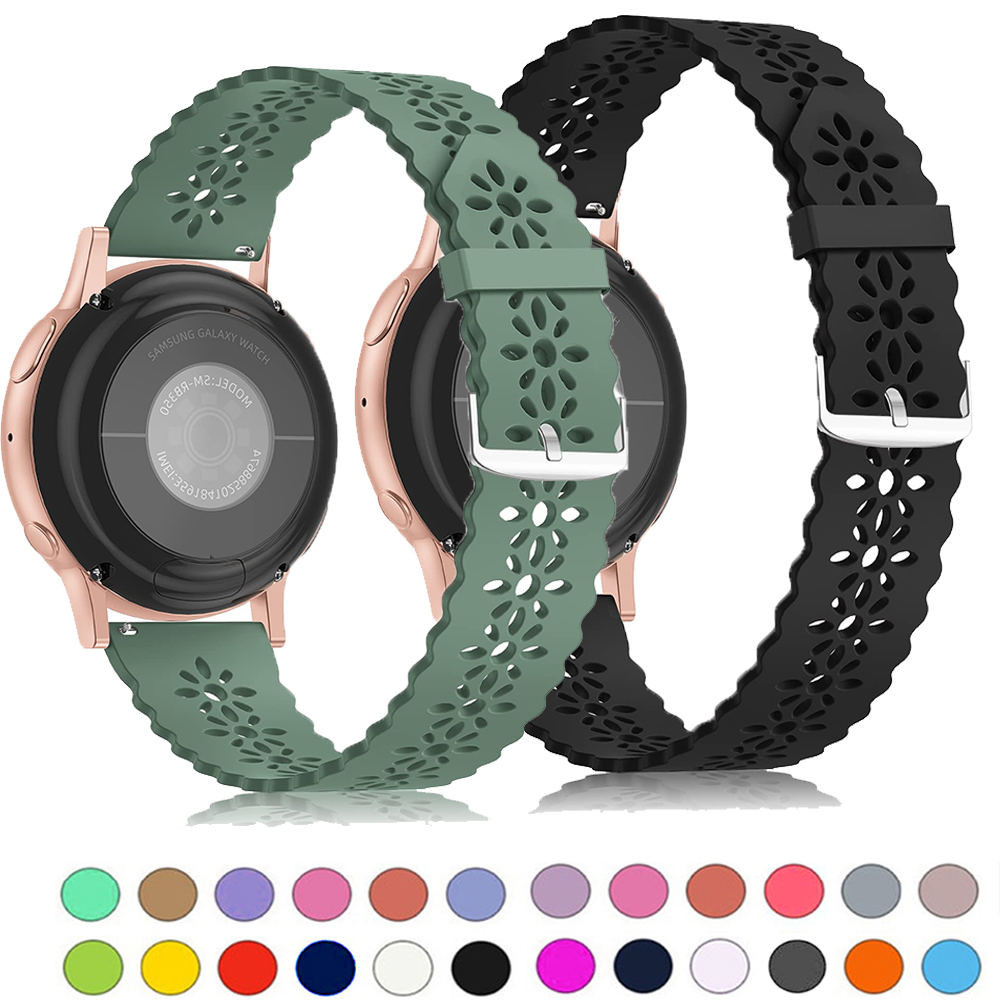 20mm 22mm Band for Galaxy Watch 5/6/4/3/46mm/active 2/Gear s3 Frontier/Sport silicone bracelet GT 4/3/2/2E strap