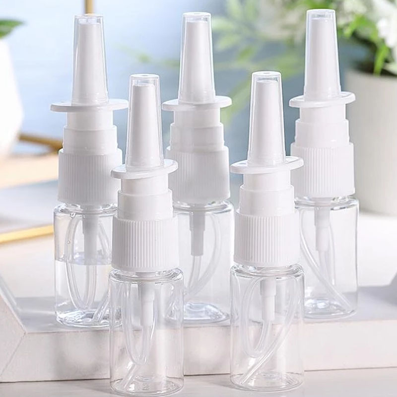 5PCS 5/10/20/30ML Empty Nasal Pump White Plastic Spray Bottles Mist Nose Refillable Bottle Packaging Accessories
