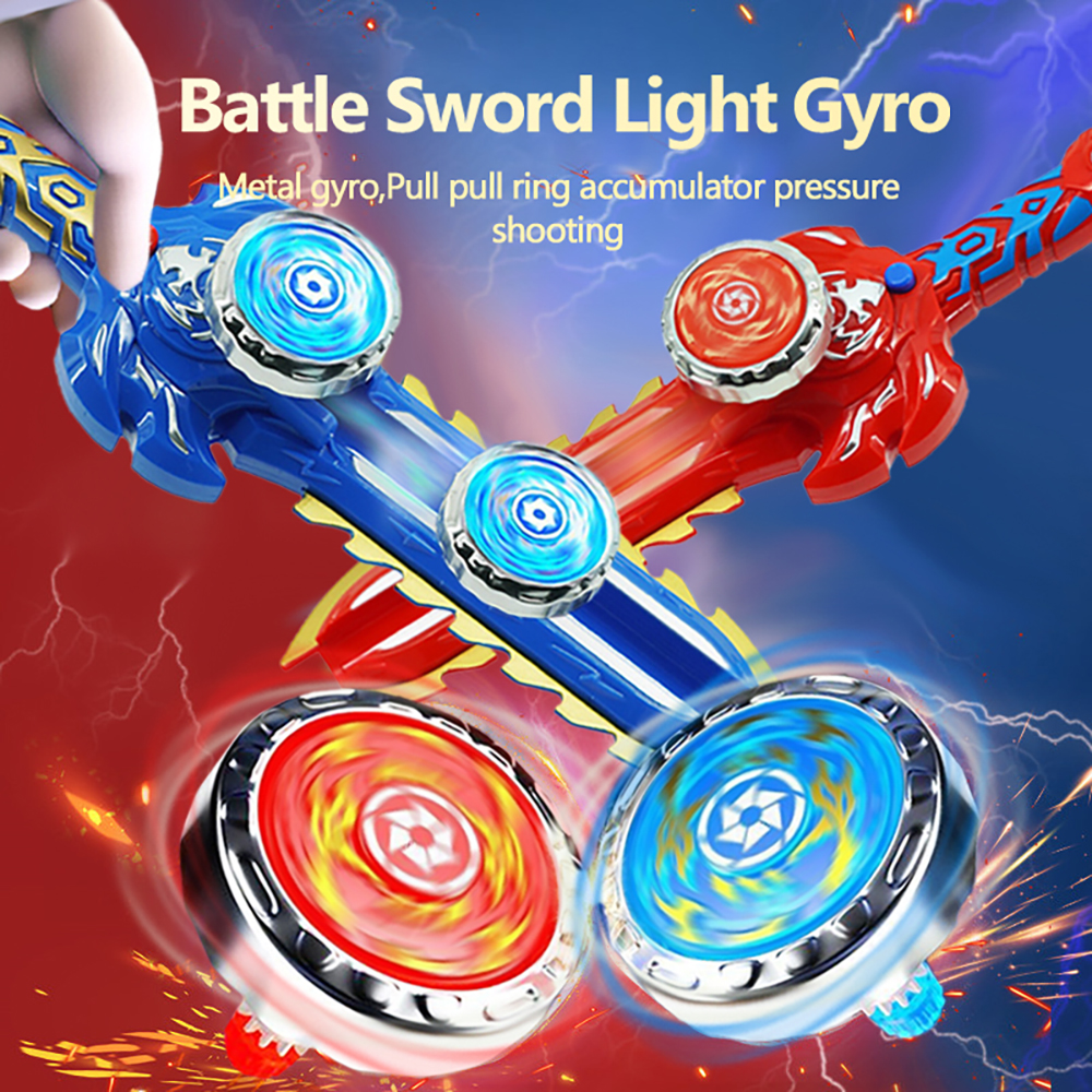 1pcs new sword-shaped gyro toy multiplayer interactive game alloy launcher holiday (accessories color random matching)