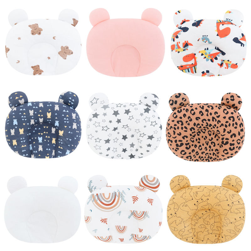 1Pc Cartoon Newborn Shaped Pillow Bear Ears Baby Comfort Pillow Portable Travel Infant Bedding Accessories Baby Pillow Kids Care