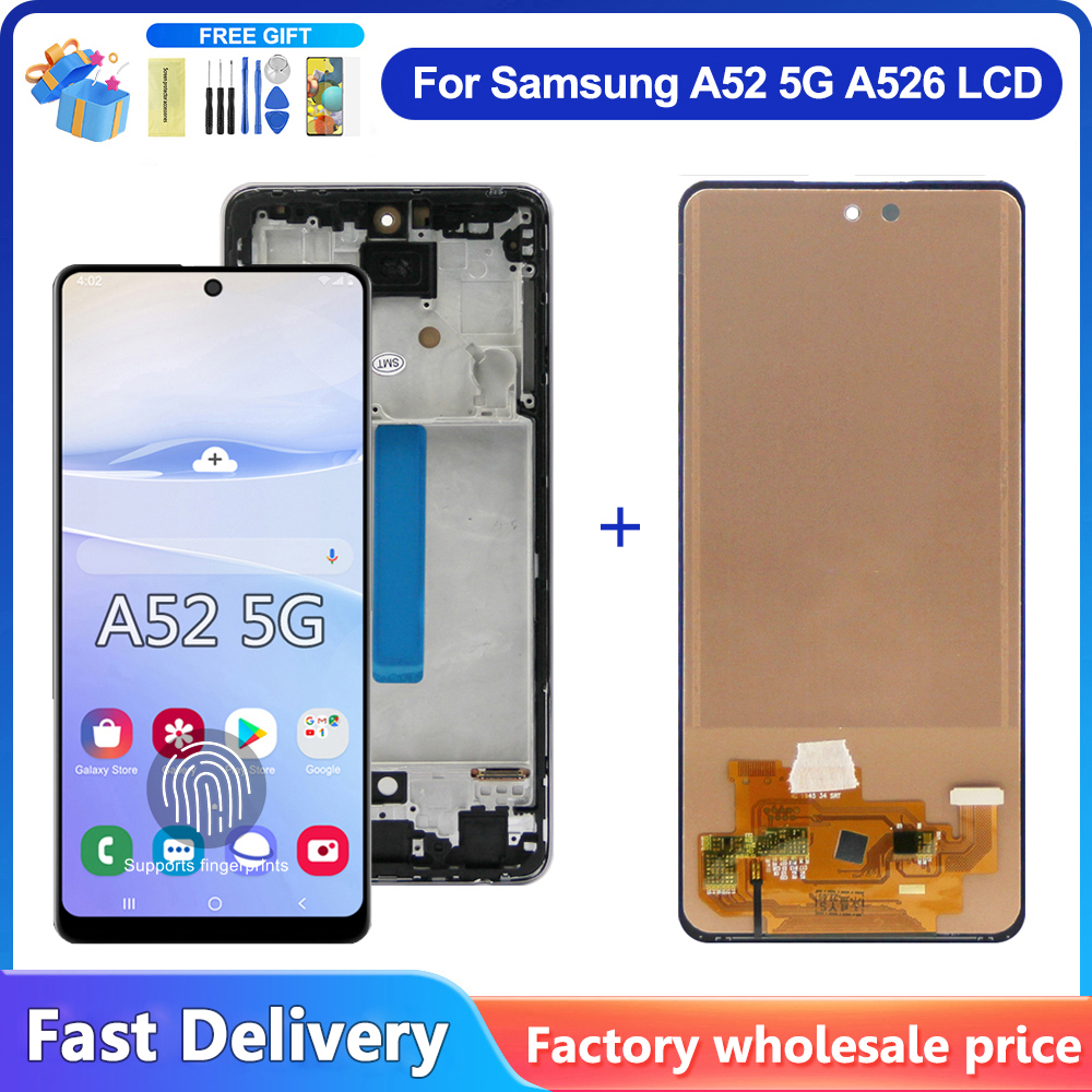 AMOLED/TFT Quality For Samsung A52 5G A526 LCD Display Touch Screen With Frame Digitizer For Samsung SM-A526B A526U LCD Display