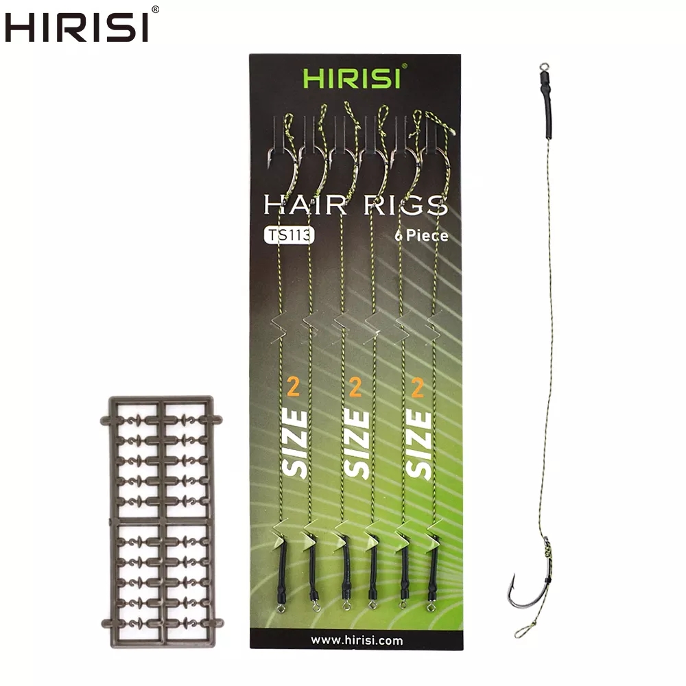 Hirisi 6pcs Carp Fishing Ready Made Hook Link Tied Rigs Terminal Tackle TS113 Fishing Accessories