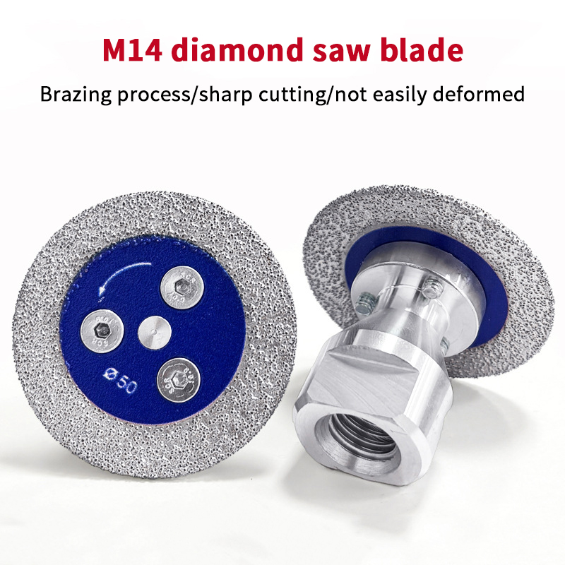 【LM】1 PC M14 Flange Diamond Cutting Disc 50mm 2 Inch Detachable Mini Carving Tool Blade for Granite Marble Tiles Stone Cutting