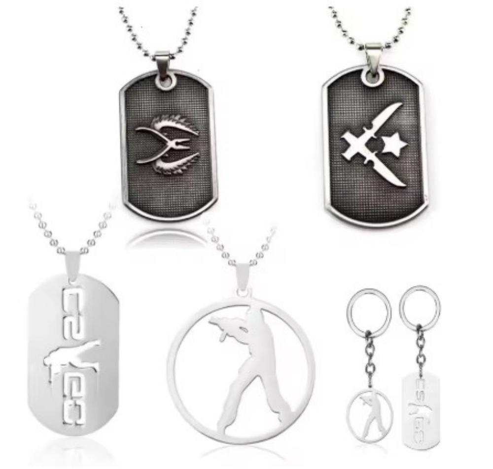 Game CS GO key Pendant Counter Strike CSGO Logo keychain Key Buckle Game Stainless Steel Jewelry Men Wholesale