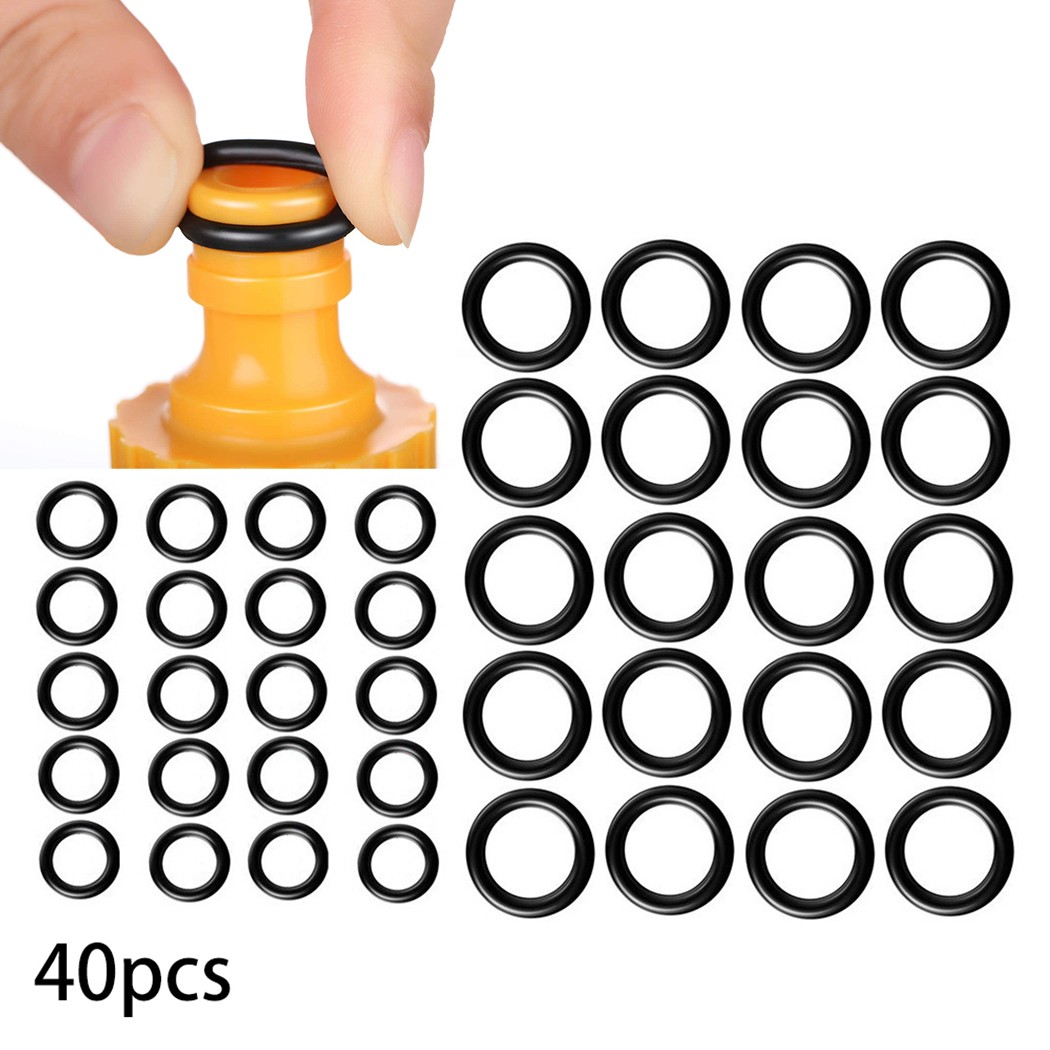 40 Pcs 1/4" 3/8" Seal Gasket Rubber O-rings For High Pressure Washer Connector Hose Plug Leakage Prevention