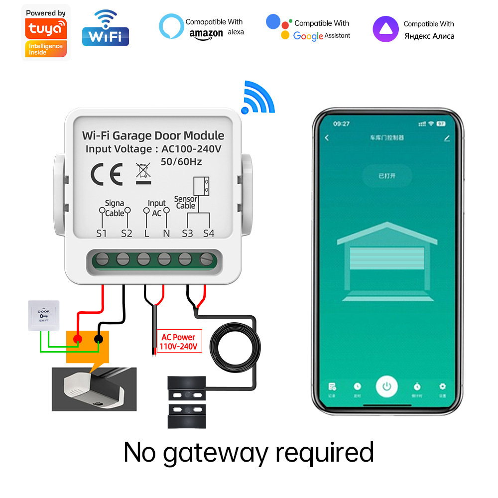 TUYA WiFi or Zigbee switch with multiple dry contact points for curtain dimming and metering, Smart switch