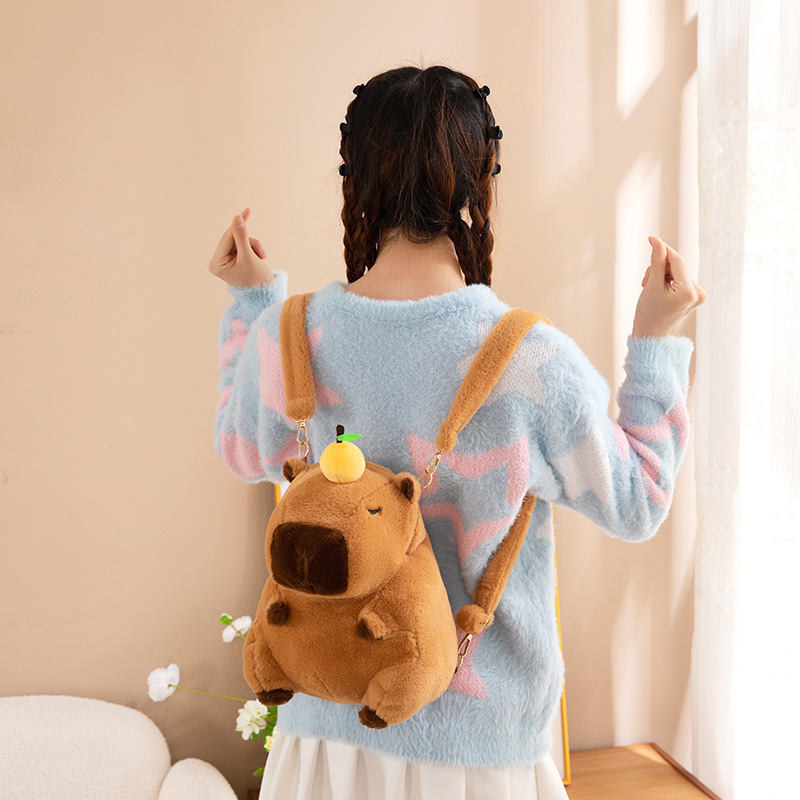 New Kawaii Capybara Plush Doll Backpack Mini Backpack Girlfriend Holiday Cute Cartoon Children Toy Shoulder Bag