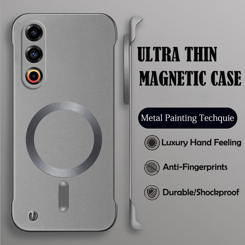 Luxury Magsafe Wireless Charge Phone Case For Reno 6 8 Pro Global Hard PC Magnetic Bumper Protective Cover