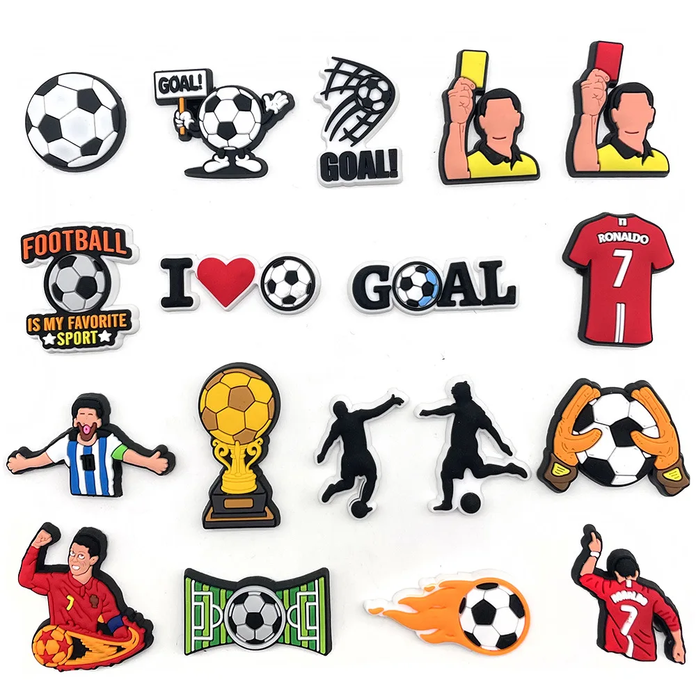 Sprot Soccer Football Shoe Charms Pin for Crocs Accessories Charms Clogs Slides DIY Shoe Decoration Buckle Party