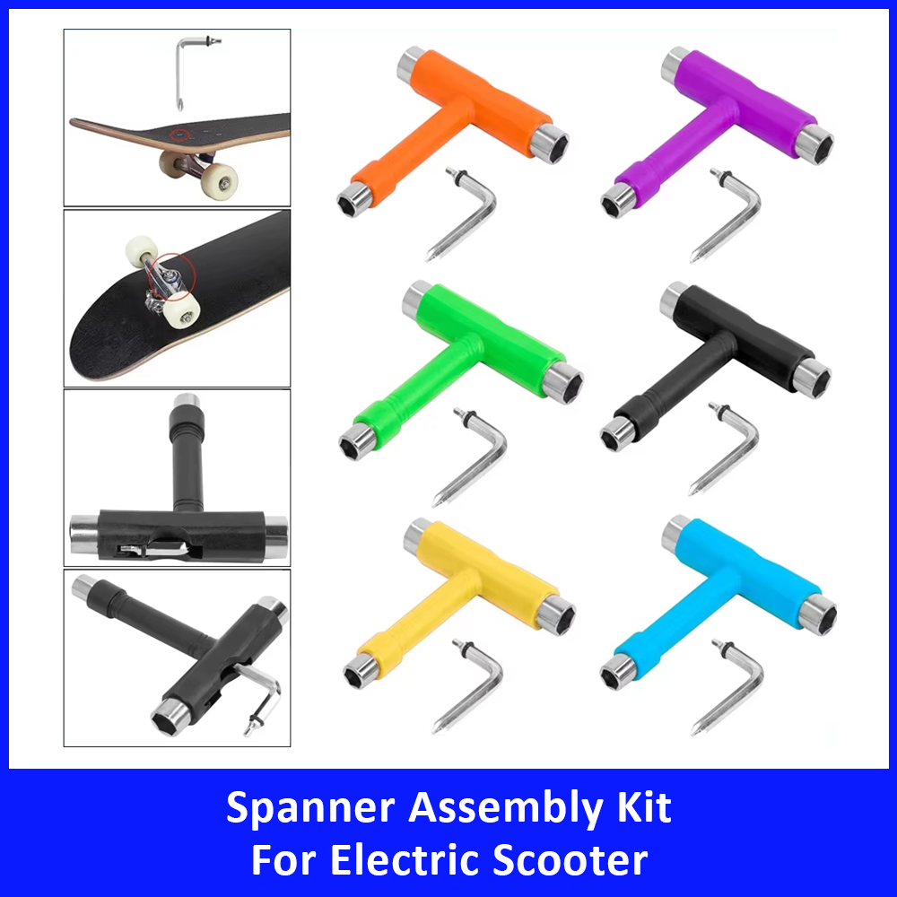 T Shape Allen Key Multifunction T Shape Skateboard Wrench Adjusting Tool For Electric Scooter MTB Bike Part Ratchet Socket Tools